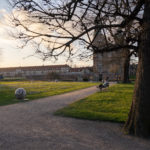 Rosenborg Castle in King's Garden - sunset in spring